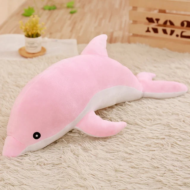 Giant Dolphin Stuffed Animal Pink PillowNap