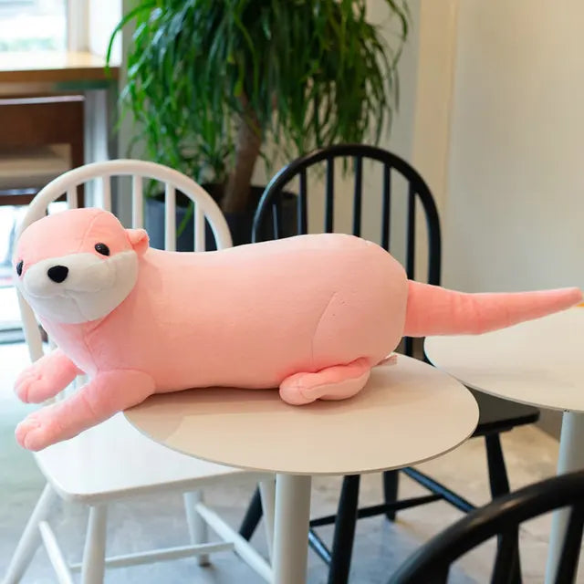 Otter Stuffed Animal Pink PillowNap
