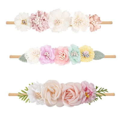 Handbands For Newborn Baby Girls - Set of 3 Style G PillowNap