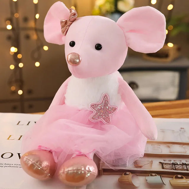 Mouse Plush Stuffed Animal Doll Pink PillowNap