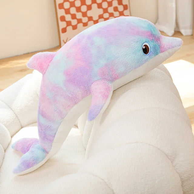 Colorful Dolphin Plush Toy Purple PillowNap