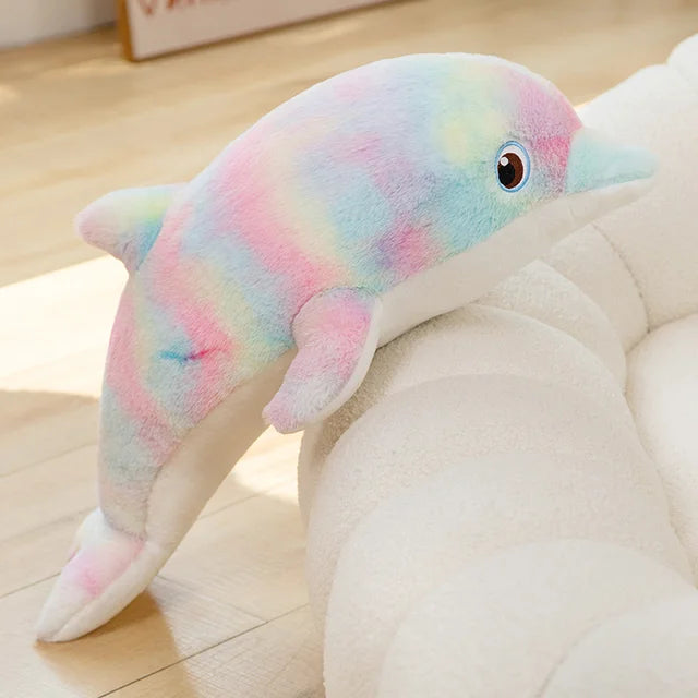 Colorful Dolphin Plush Toy Pink PillowNap