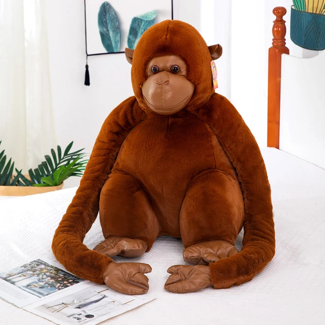 Giant Gorilla Stuffed Animal Brown PillowNap