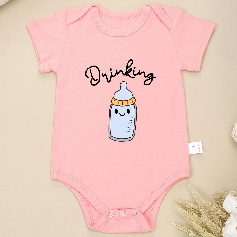 Drinking Buddies Twin Bodysuit Outfits Drinking-Pink PillowNap