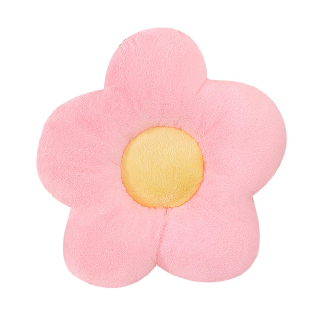 Plush Small Lumbar Flower Pillow Light pink PillowNap