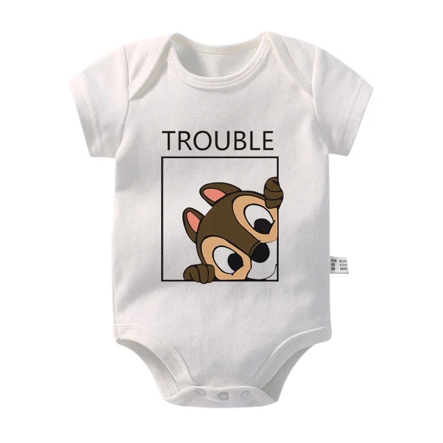 Double Trouble Twin Bodysuits Outfits Trouble-White PillowNap