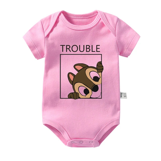 Double Trouble Twin Bodysuits Outfits Trouble-Pink PillowNap