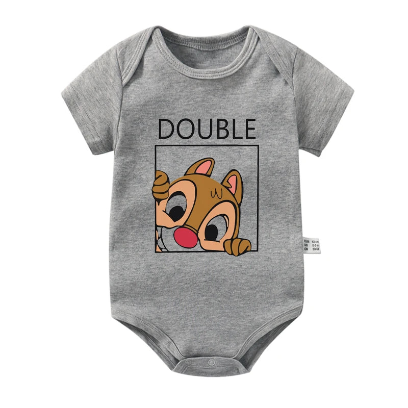 Double Trouble Twin Bodysuits Outfits Double-Gray PillowNap