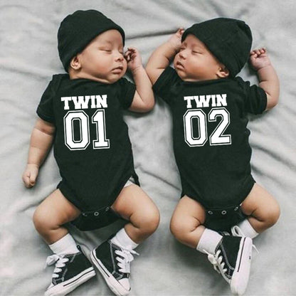 Twin 01 And 02 Twins Matching Bodysuits PillowNap