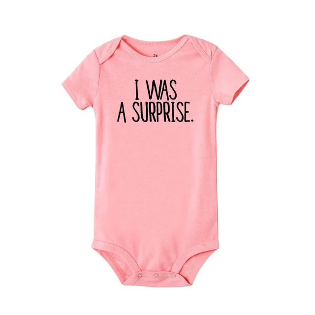 I Was Planned and I Was A Surprise Twins Bodysuits Surprise-Pink PillowNap