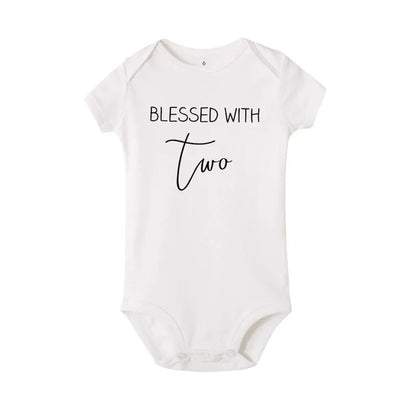 Prayed for One Blessed With Two Twins Bodysuit White-Two PillowNap