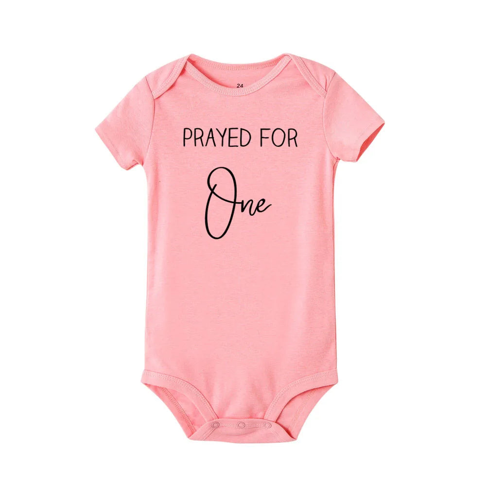 Prayed for One Blessed With Two Twins Bodysuit Pink-One PillowNap