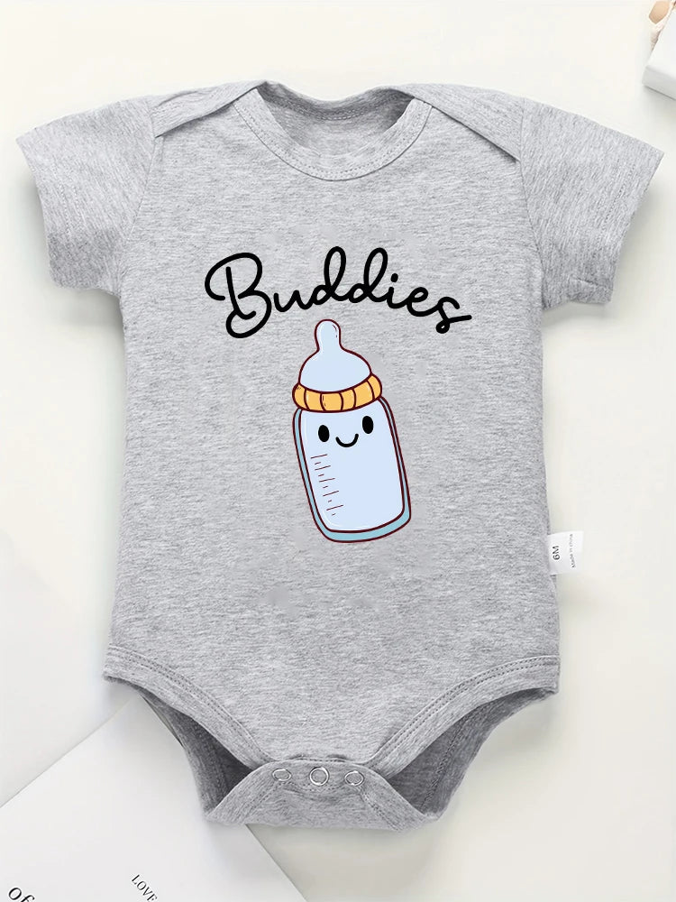 Drinking Buddies Twin Bodysuit Outfits Buddies-Grey PillowNap