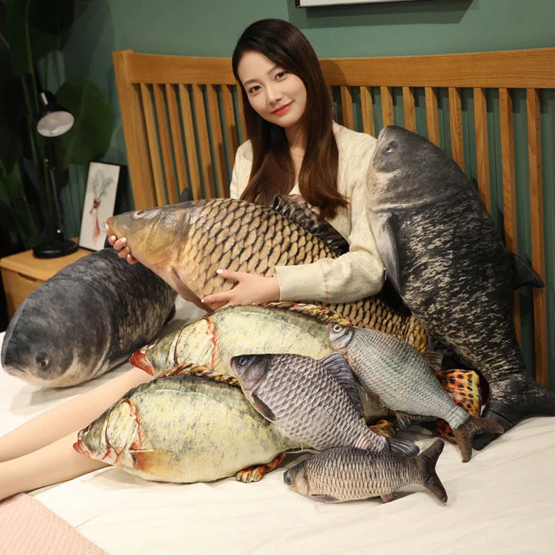 Giant stuffed fish pillow on sale