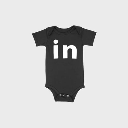 TW & IN Letter Print Twins Outfit Black-IN PillowNap