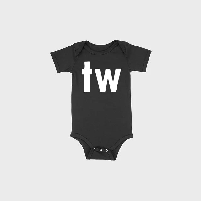 TW & IN Letter Print Twins Outfit Black-TW PillowNap