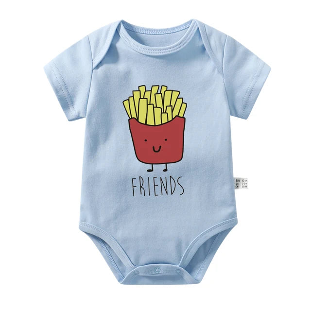 Burger And Fries Best Friends Twins Outfits Blue-Friends PillowNap