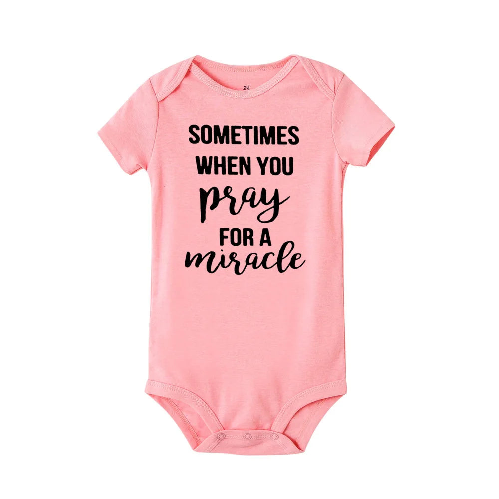 Cute Two Miracles Twins Bodysuit Pink-1 PillowNap