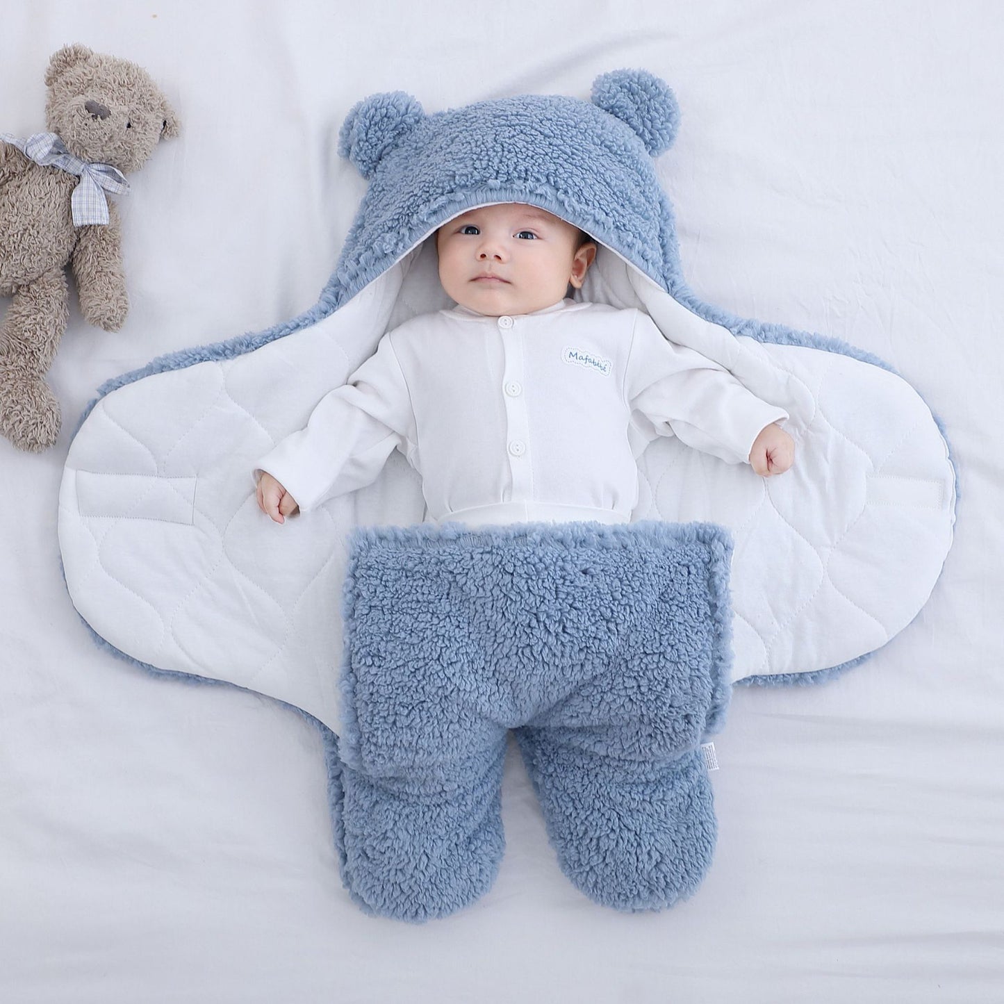 Soft Hooded Blanket Blue PillowNap