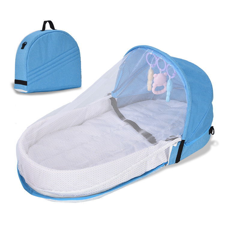 Portable Crib For Baby Blue PillowNap