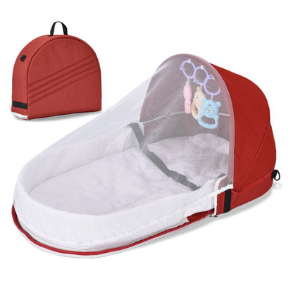 Portable Crib For Baby Red PillowNap