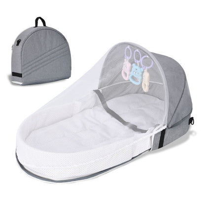 Portable Crib For Baby Gray PillowNap