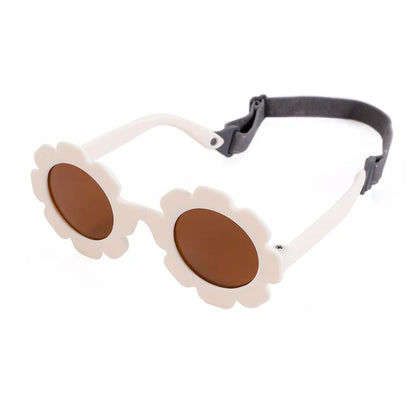 Polarized Newborn Baby Sunglasses With Strap Beige Brown PillowNap