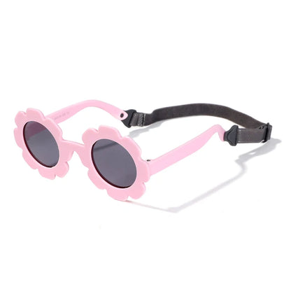 Polarized Newborn Baby Sunglasses With Strap Pink PillowNap