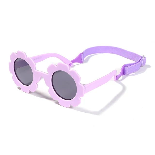 Polarized Newborn Baby Sunglasses With Strap Purple PillowNap