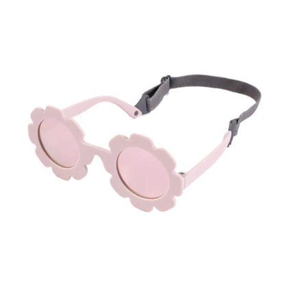 Polarized Newborn Baby Sunglasses With Strap Pink Pink Mirror PillowNap