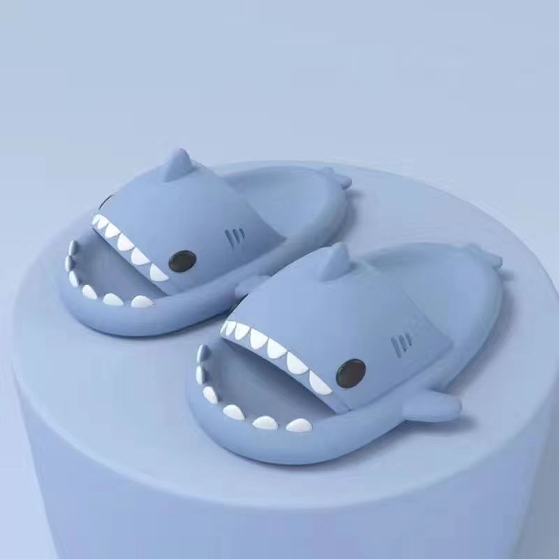 Children's Non-Slip Shark Sliders Haze Blue 24-25 (inner length 16) PillowNap