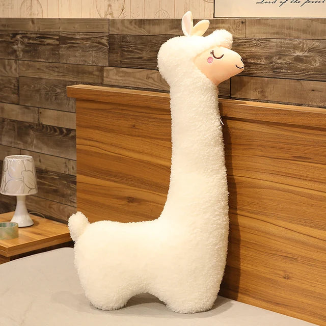 Giant Plush Alpaca Pillow White PillowNap