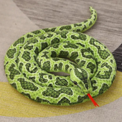 Giant Snake Stuffed Animal Green PillowNap
