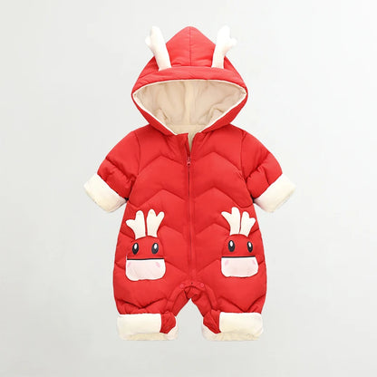 Baby Snowsuit With Deer Ears PillowNap