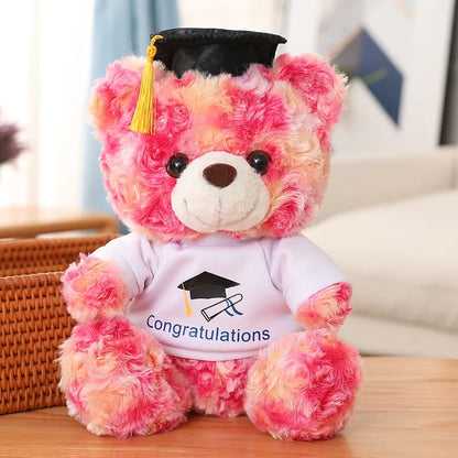 Cute Dr. Bear Plush Toy Graduation Gift Pink PillowNap