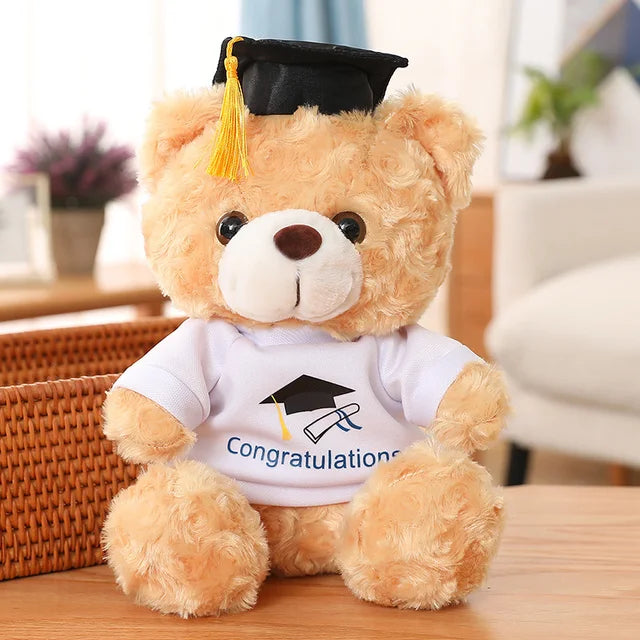 Cute Dr. Bear Plush Toy Graduation Gift Ligth Brown PillowNap