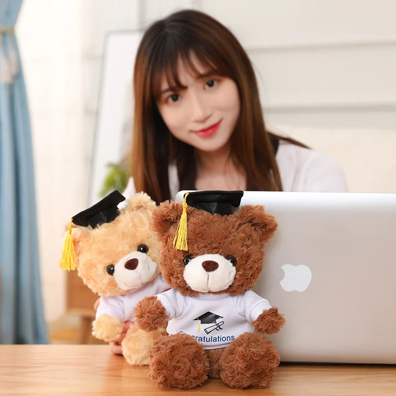 Cute Dr. Bear Plush Toy Graduation Gift PillowNap