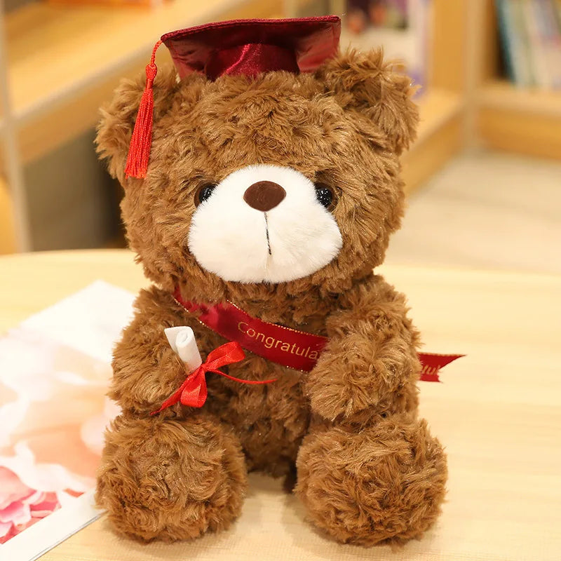 Cute Graduation Bear Gift Brown Red Hat PillowNap