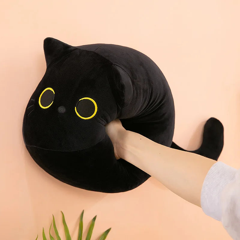 Black Cat Stuffed Animal Pillow PillowNap