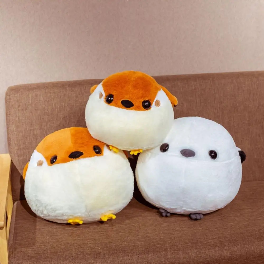 Fat Round Sparrow & Titmouse Plush Toys PillowNap