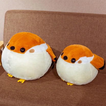 Fat Round Sparrow & Titmouse Plush Toys PillowNap