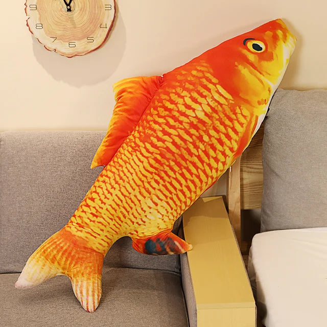 3D Realistic Gold Fish Plush Red Carp PillowNap