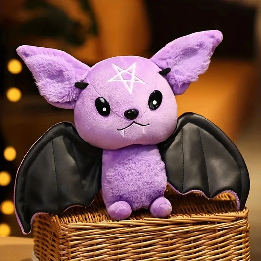 Gothic Bat Stuffed Animal Purple PillowNap