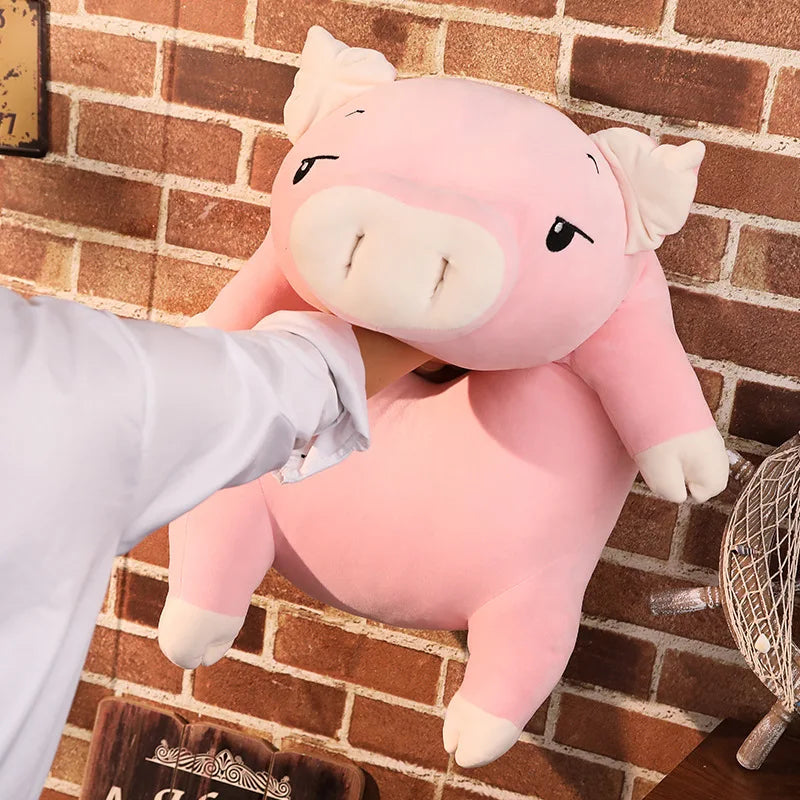 Squishy Giant Piggy Plush Pillow Pink Awake PillowNap