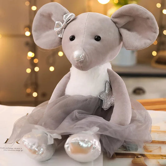 Mouse Plush Stuffed Animal Doll Grey PillowNap