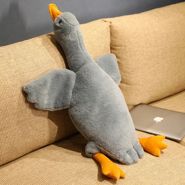 Giant Plush Goose Pillow Grey PillowNap