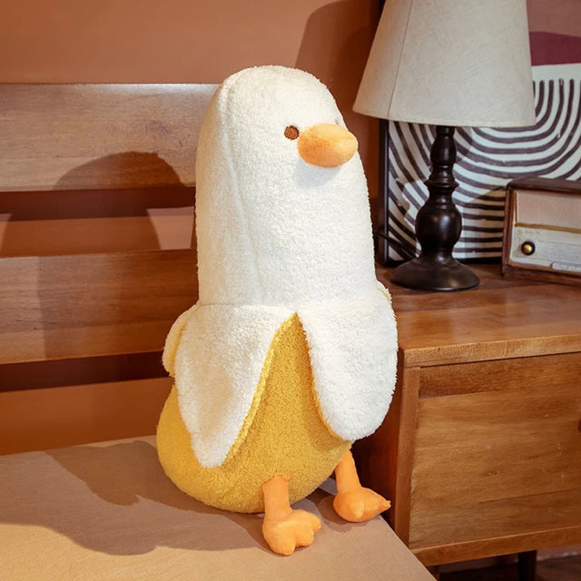 Banana Duck Plush Toy White PillowNap