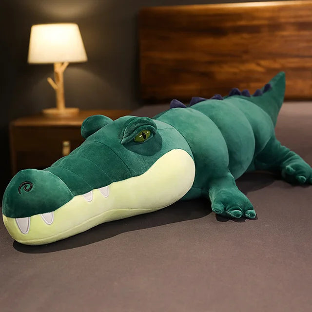 Giant Crocodile Stuffed Animal Green PillowNap