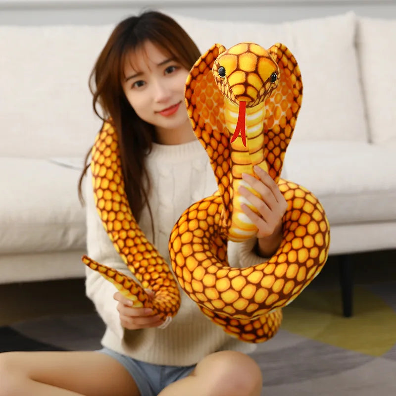 Realistic Cobra Snake Plush – PillowNap™