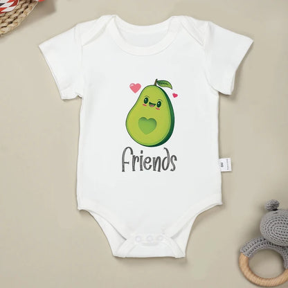 Best Friends Avocado Twin Outfits Friends-White PillowNap